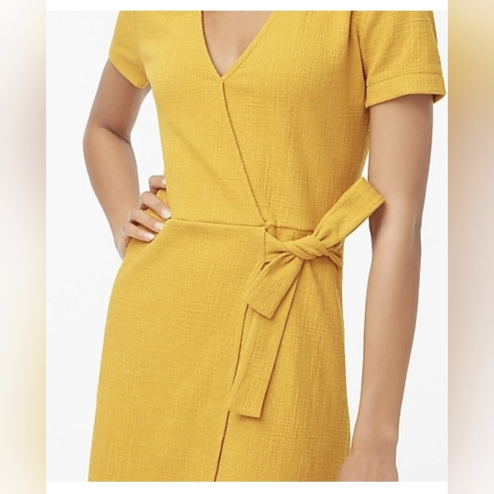 J. Crew Yellow Tie-Waist Midi‎ Dress Never Woern